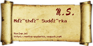 Máthé Sudárka névjegykártya